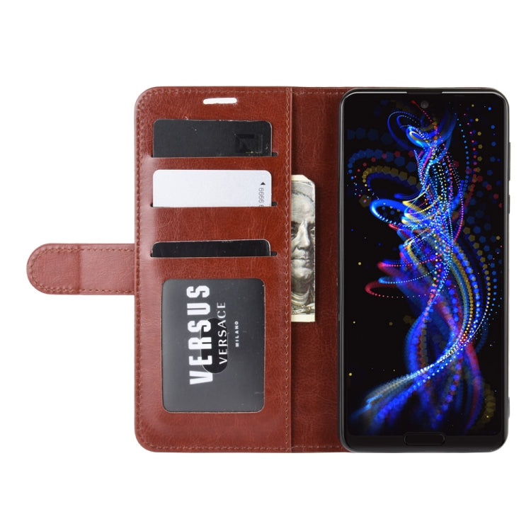 For Sharp Aquos R5G R64 Texture Single Horizontal Flip Protective Case with Holder & Card Slots & Wallet& Photo Frame