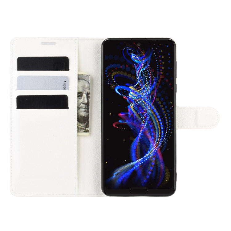 For Sharp Aquos R5G Litchi Texture Horizontal Flip Protective Case with Holder & Card Slots & Wallet