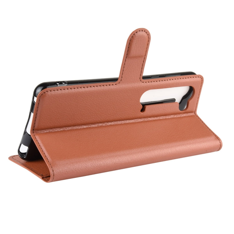 For Sharp Aquos R5G Litchi Texture Horizontal Flip Protective Case with Holder & Card Slots & Wallet