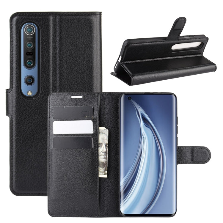 For Xiaomi Mi 10 / Mi 10 Pro Litchi Texture Horizontal Flip Protective Case with Holder & Card Slots & Wallet