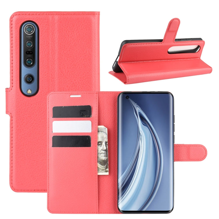 For Xiaomi Mi 10 / Mi 10 Pro Litchi Texture Horizontal Flip Protective Case with Holder & Card Slots & Wallet