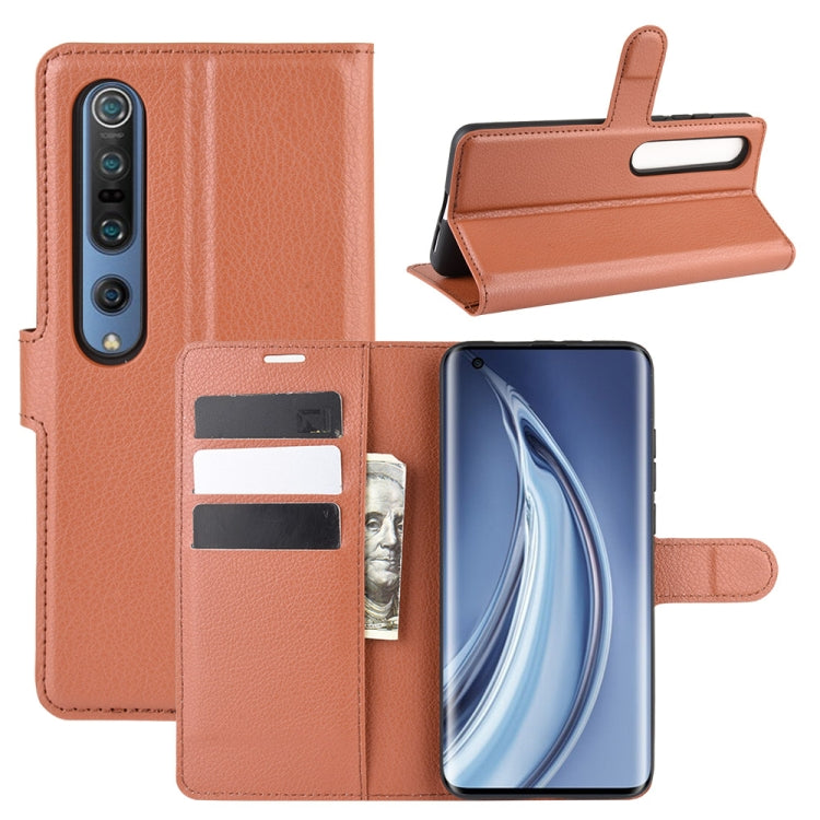 For Xiaomi Mi 10 / Mi 10 Pro Litchi Texture Horizontal Flip Protective Case with Holder & Card Slots & Wallet