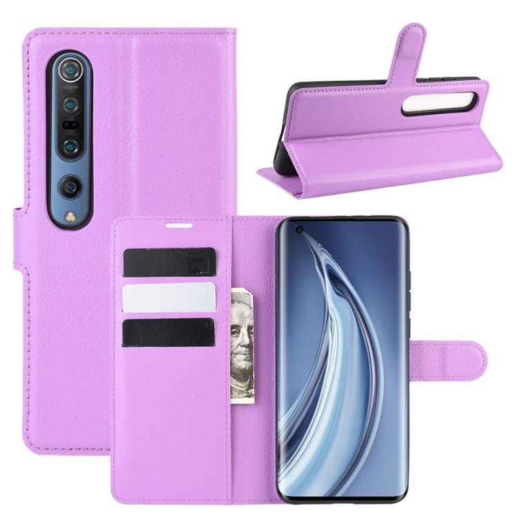 For Xiaomi Mi 10 / Mi 10 Pro Litchi Texture Horizontal Flip Protective Case with Holder & Card Slots & Wallet