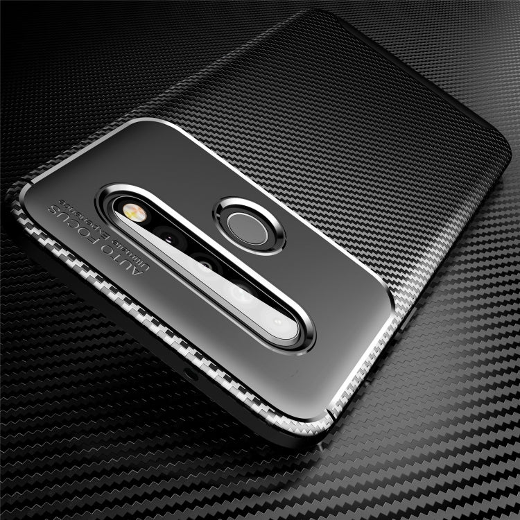 For LG K61 Carbon Fiber Texture Shockproof TPU Case(Brown)