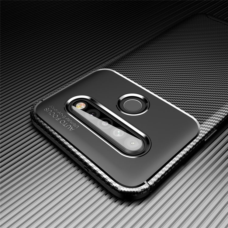 For LG K61 Carbon Fiber Texture Shockproof TPU Case(Brown)