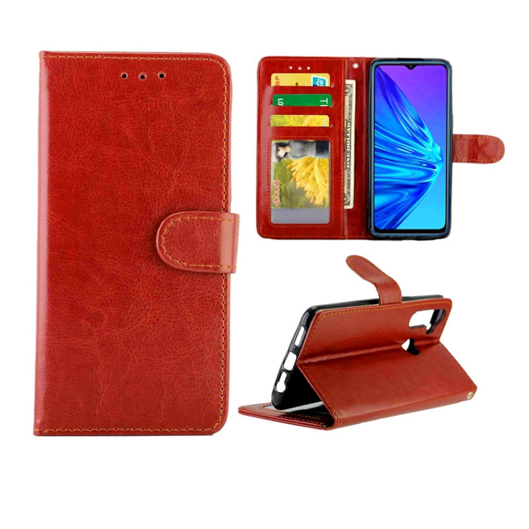 For OPPO Realme 5 Crazy Horse Texture Leather Horizontal Flip Protective Case with Holder & Card Slots & Wallet & Photo Frame