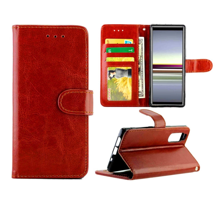 For Sony Xperia 5 Crazy Horse Texture Leather Horizontal Flip Protective Case with Holder & Card Slots & Wallet & Photo Frame