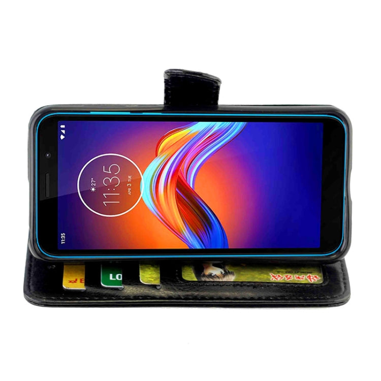 For Motorola MOTO E6 Play Crazy Horse Texture Leather Horizontal Flip Protective Case with Holder & Card Slots & Wallet & Photo Frame