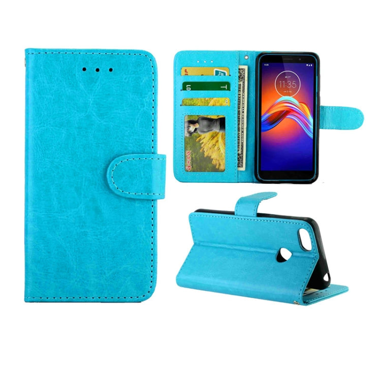For Motorola MOTO E6 Play Crazy Horse Texture Leather Horizontal Flip Protective Case with Holder & Card Slots & Wallet & Photo Frame
