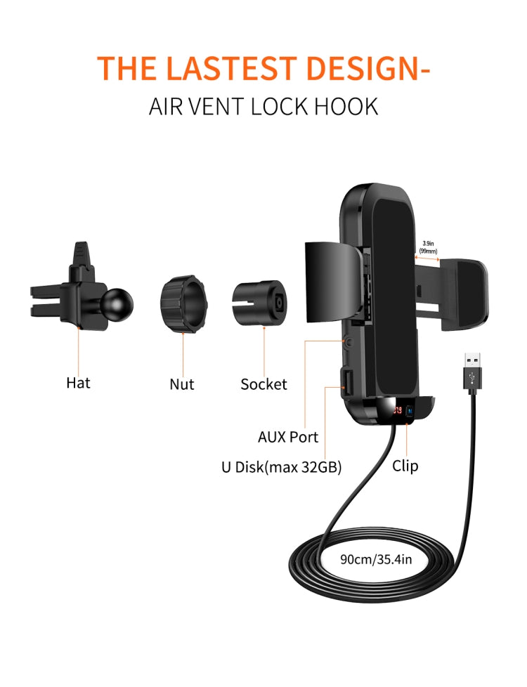Car Talk Music playback 5.0 Car Bluetooth FM Bracket