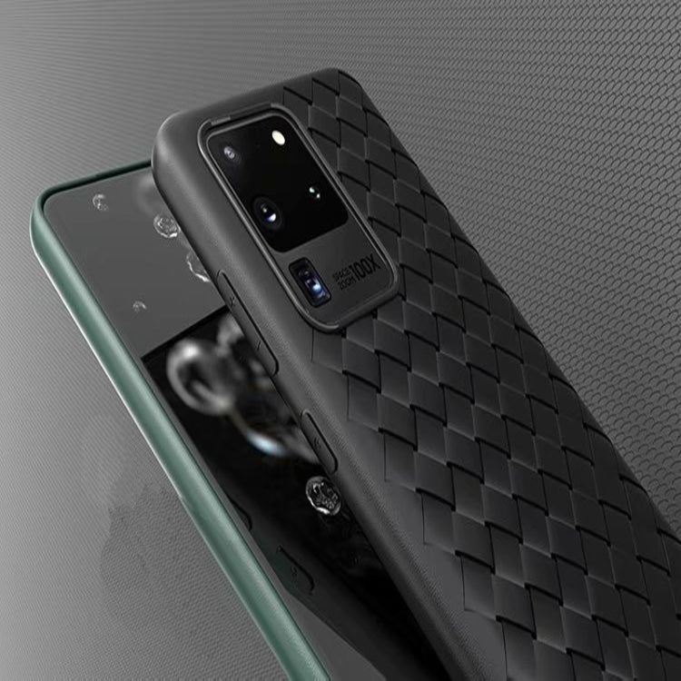 For Galaxy S20 Non-Slip Classic Woven Pattern Breathable TPU Case
