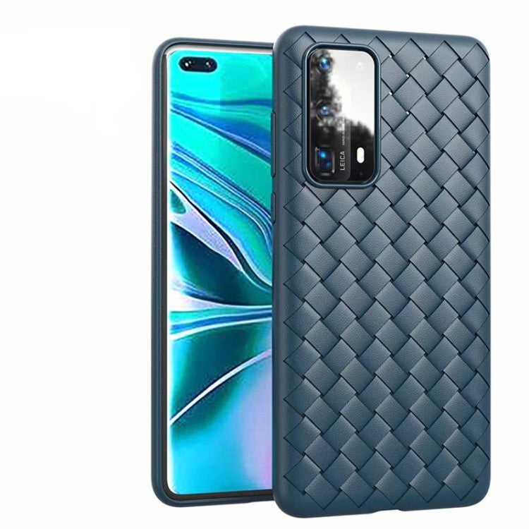 For Huawei P40 Non-Slip Classic Woven Pattern Breathable TPU Case