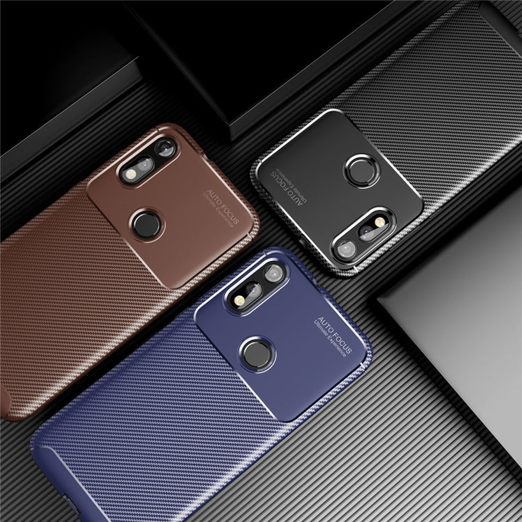 For Mootora MOTO E7 Carbon Fiber Texture Shockproof TPU Case(Black)