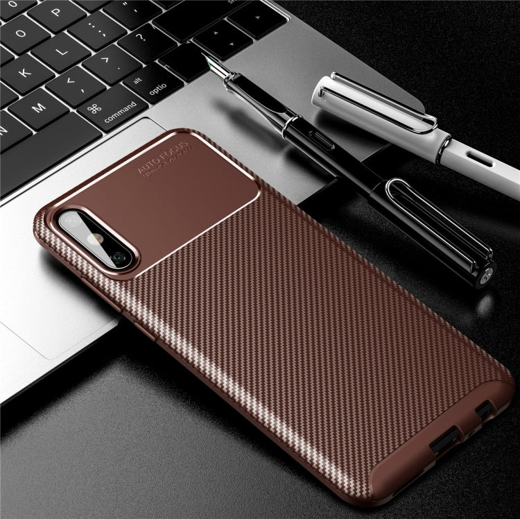 For Huawei Enjoy 10e Carbon Fiber Texture Shockproof TPU Case