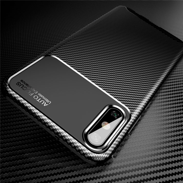 For Huawei Enjoy 10e Carbon Fiber Texture Shockproof TPU Case