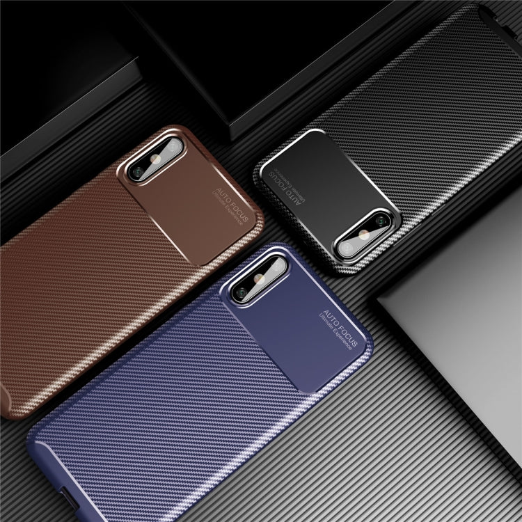 For Huawei Enjoy 10e Carbon Fiber Texture Shockproof TPU Case