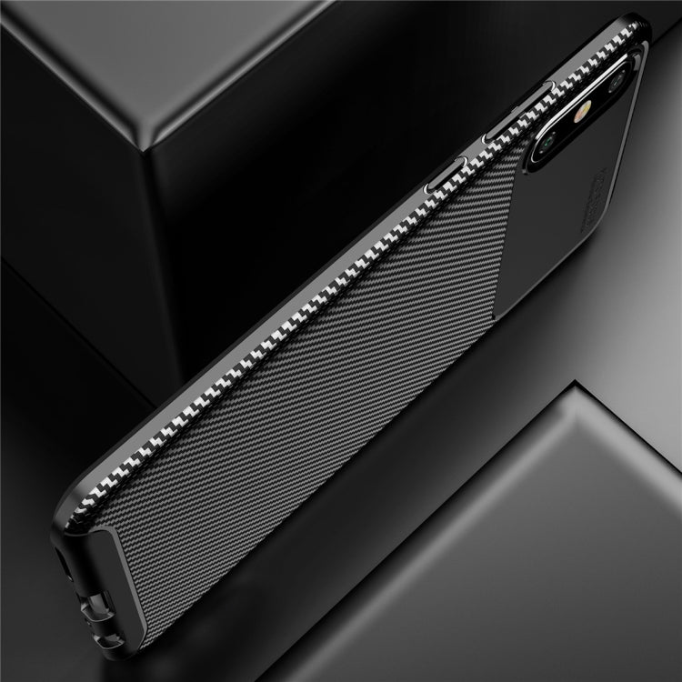 For Huawei Enjoy 10e Carbon Fiber Texture Shockproof TPU Case