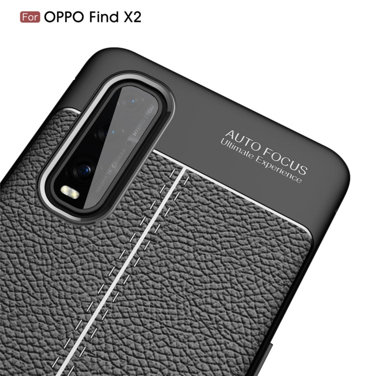 For OPPO Find X2 Litchi Texture TPU Shockproof Case