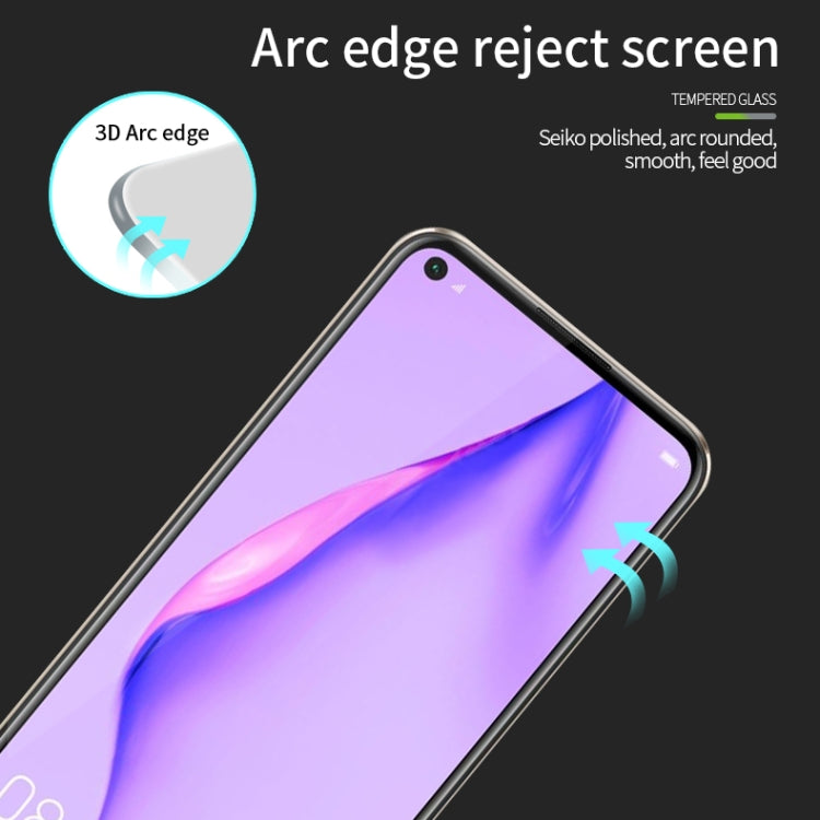 For Huawei P40 Lite MOFI 9H 3D Explosion-proof Curved Screen Tempered Glass Film(Black)