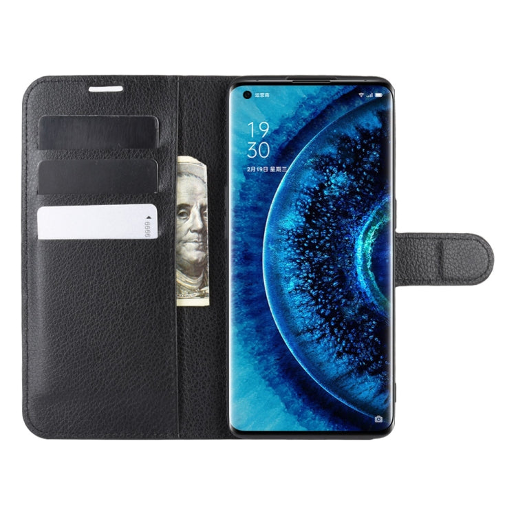 For OPPO Find X2 Litchi Texture Horizontal Flip PU Leather Protective Case with Holder & Card Slots & Wallet