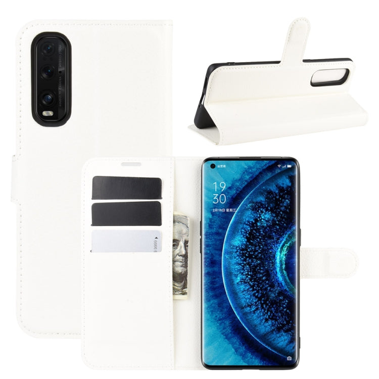 For OPPO Find X2 Litchi Texture Horizontal Flip PU Leather Protective Case with Holder & Card Slots & Wallet