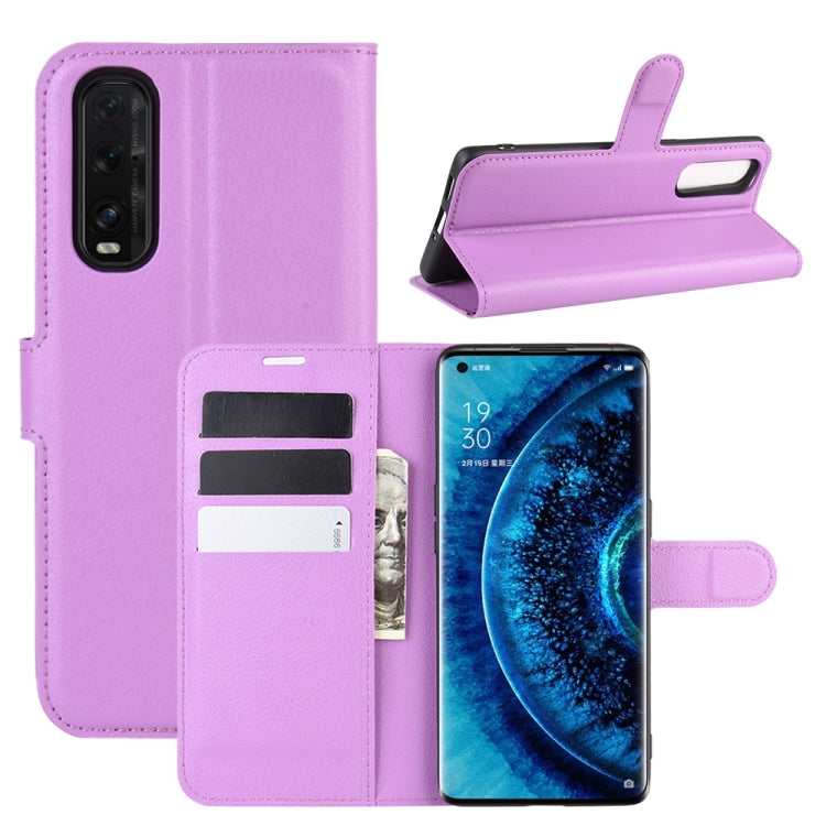 For OPPO Find X2 Litchi Texture Horizontal Flip PU Leather Protective Case with Holder & Card Slots & Wallet