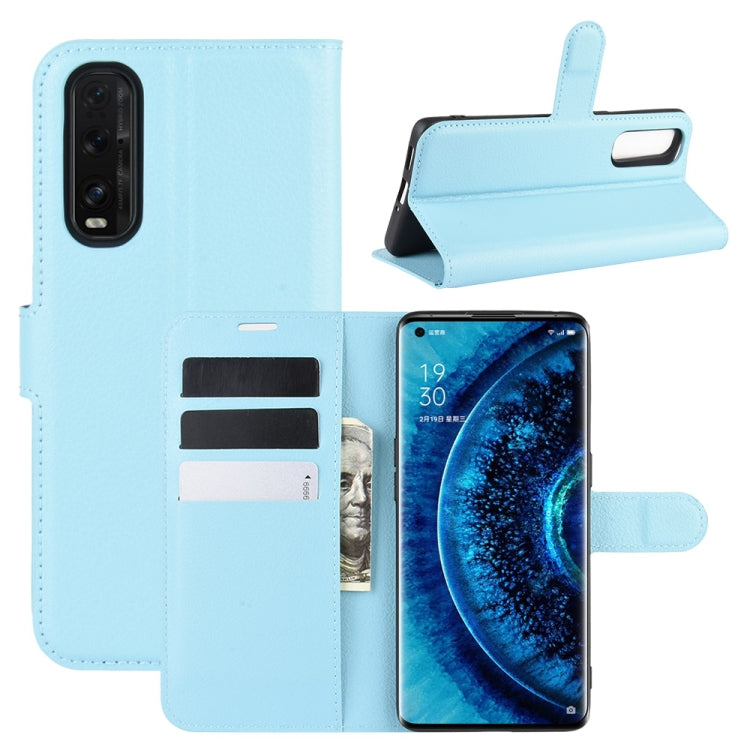 For OPPO Find X2 Litchi Texture Horizontal Flip PU Leather Protective Case with Holder & Card Slots & Wallet
