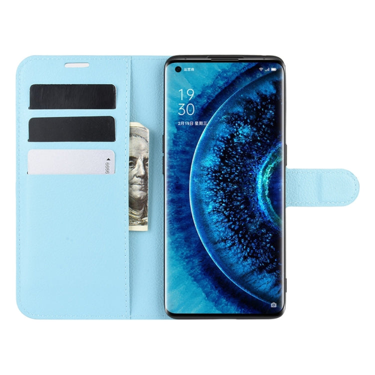 For OPPO Find X2 Litchi Texture Horizontal Flip PU Leather Protective Case with Holder & Card Slots & Wallet