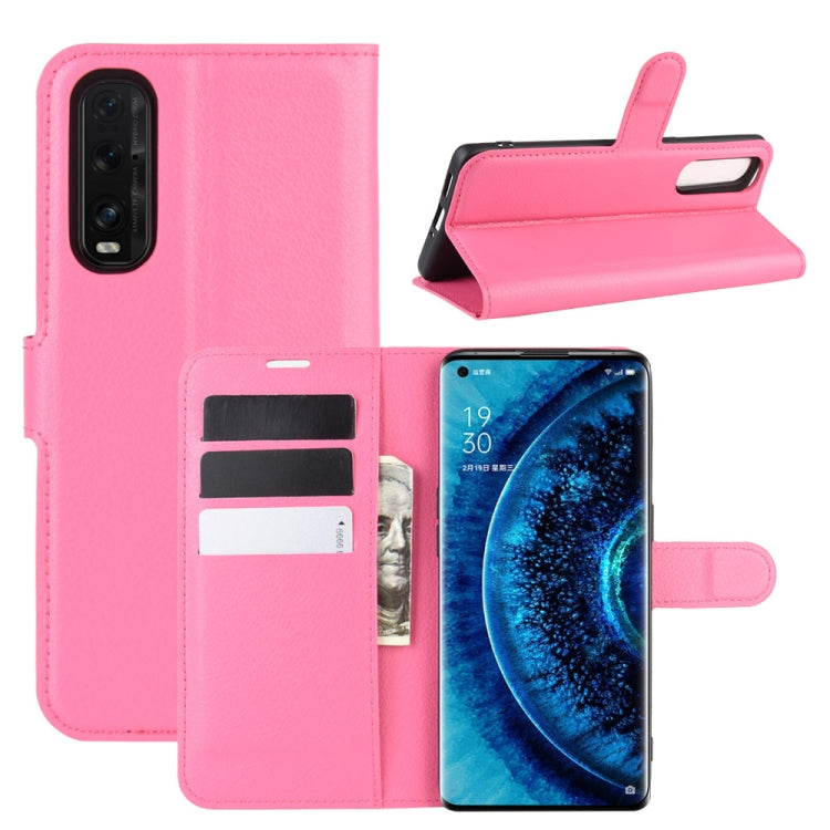 For OPPO Find X2 Litchi Texture Horizontal Flip PU Leather Protective Case with Holder & Card Slots & Wallet
