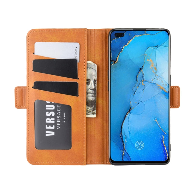 For OPPO Reno 3 Pro Dual-side Magnetic Buckle Horizontal Flip PU Leather Case with Holder & Card Slots & Wallet