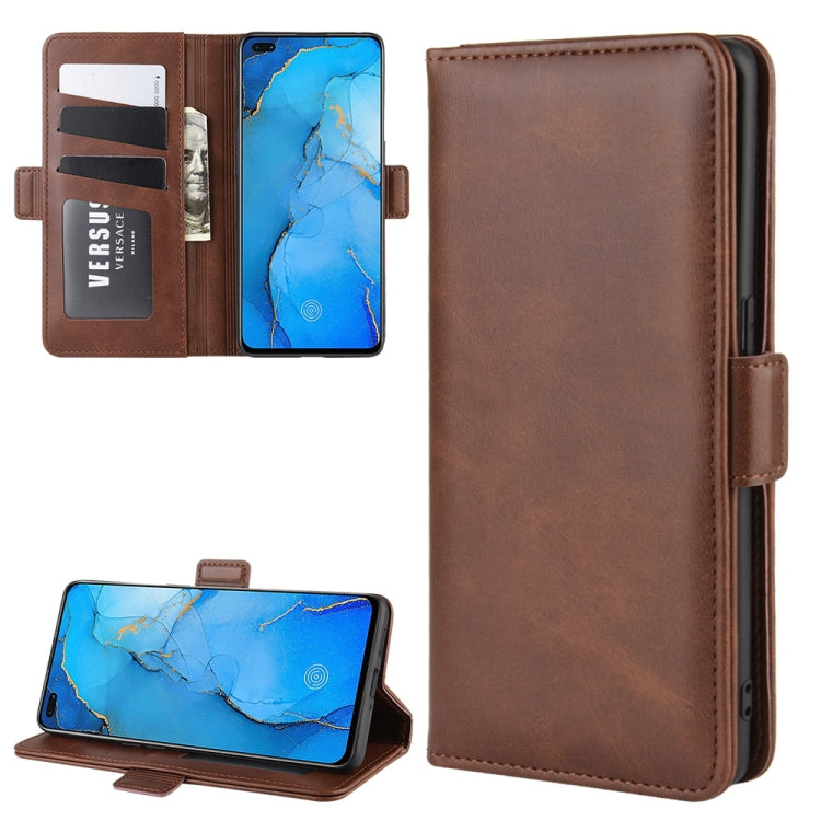 For OPPO Reno 3 Pro Dual-side Magnetic Buckle Horizontal Flip PU Leather Case with Holder & Card Slots & Wallet