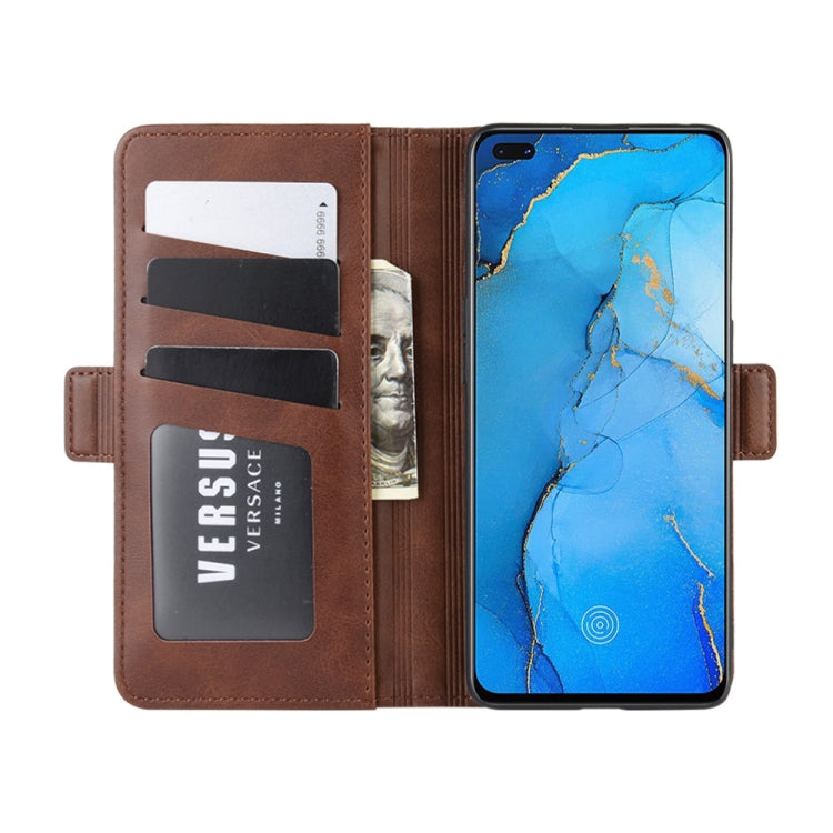 For OPPO Reno 3 Pro Dual-side Magnetic Buckle Horizontal Flip PU Leather Case with Holder & Card Slots & Wallet