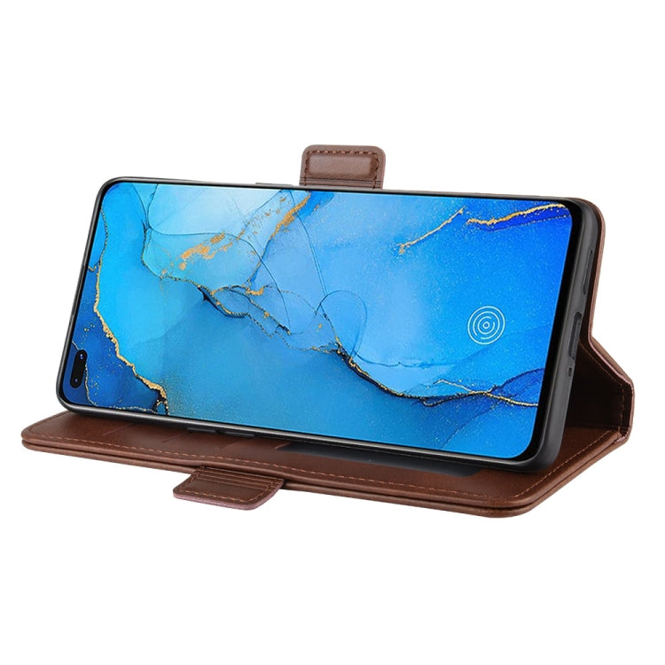 For OPPO Reno 3 Pro Dual-side Magnetic Buckle Horizontal Flip PU Leather Case with Holder & Card Slots & Wallet