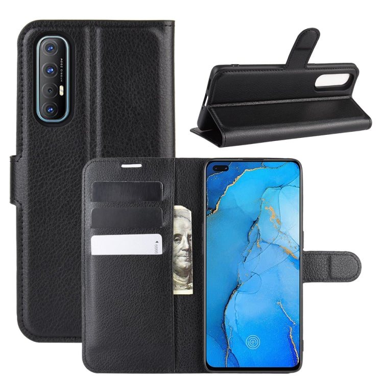 For OPPO Reno 3 Pro Litchi Texture Horizontal Flip PU Leather Protective Case with Holder & Card Slots & Wallet