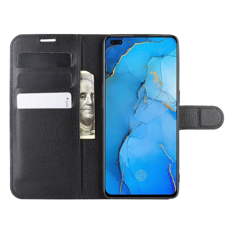 For OPPO Reno 3 Pro Litchi Texture Horizontal Flip PU Leather Protective Case with Holder & Card Slots & Wallet