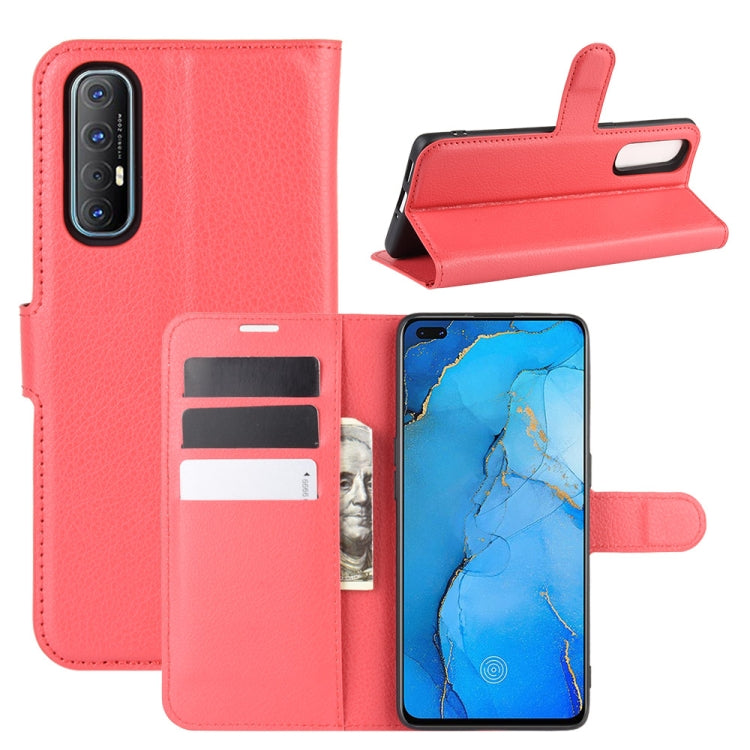 For OPPO Reno 3 Pro Litchi Texture Horizontal Flip PU Leather Protective Case with Holder & Card Slots & Wallet
