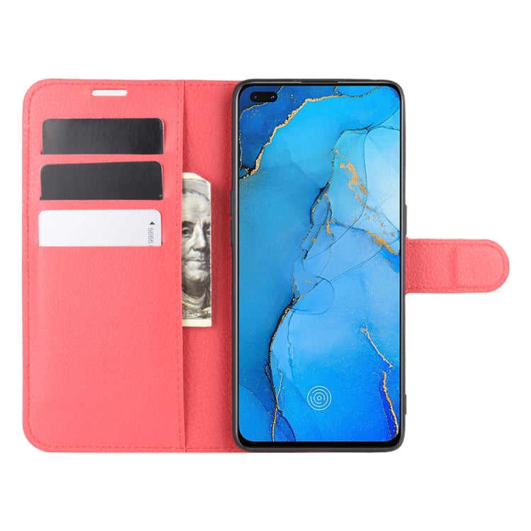 For OPPO Reno 3 Pro Litchi Texture Horizontal Flip PU Leather Protective Case with Holder & Card Slots & Wallet