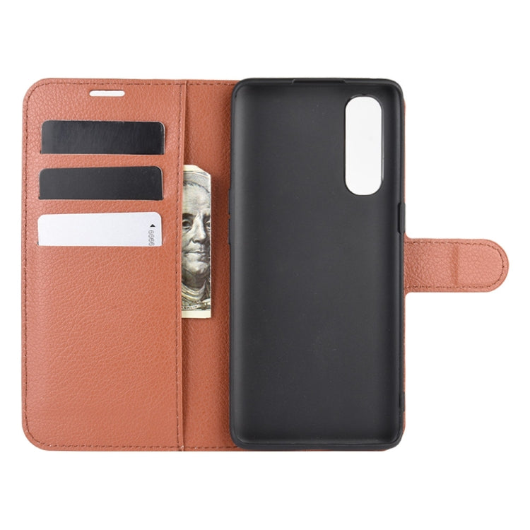 For OPPO Reno 3 Pro Litchi Texture Horizontal Flip PU Leather Protective Case with Holder & Card Slots & Wallet