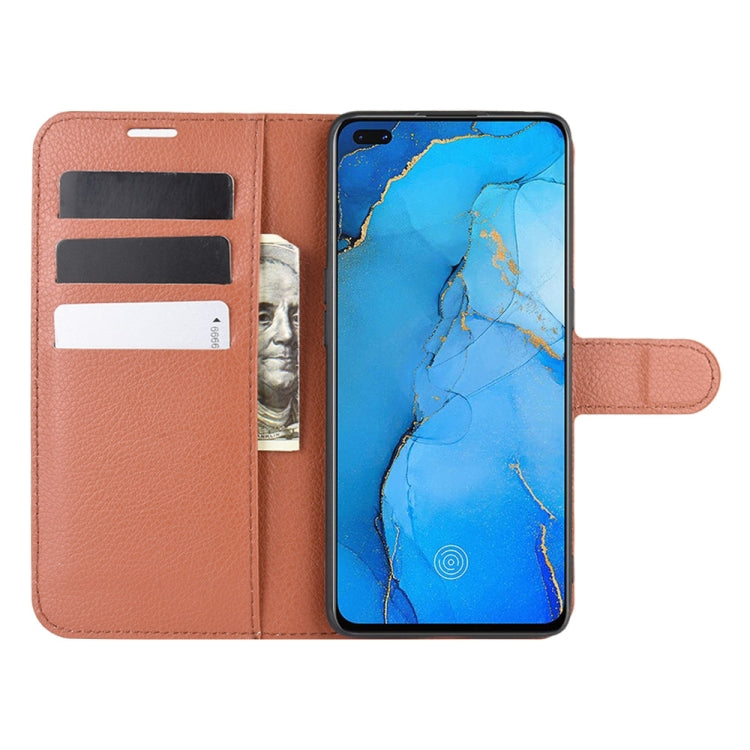For OPPO Reno 3 Pro Litchi Texture Horizontal Flip PU Leather Protective Case with Holder & Card Slots & Wallet