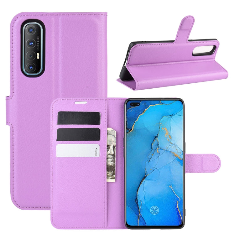 For OPPO Reno 3 Pro Litchi Texture Horizontal Flip PU Leather Protective Case with Holder & Card Slots & Wallet
