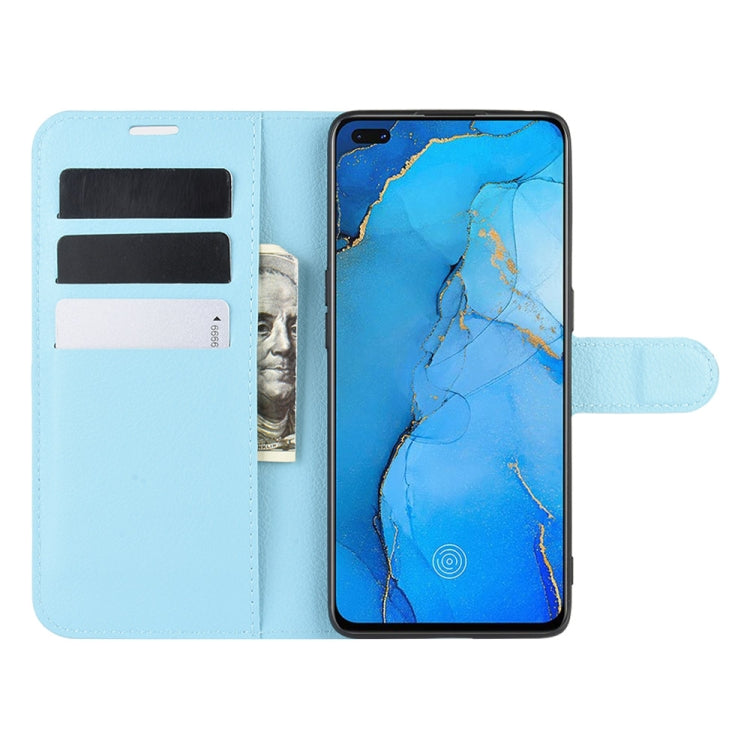 For OPPO Reno 3 Pro Litchi Texture Horizontal Flip PU Leather Protective Case with Holder & Card Slots & Wallet