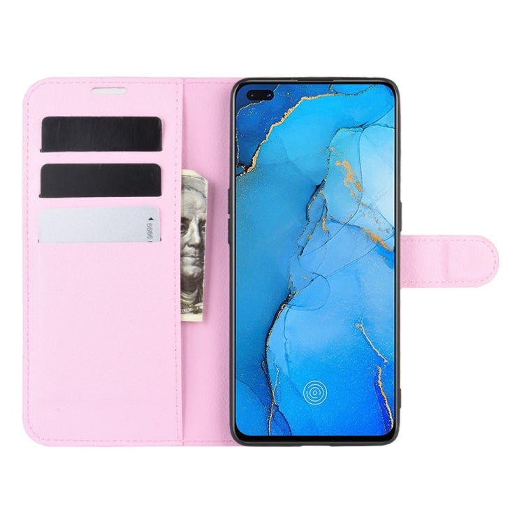 For OPPO Reno 3 Pro Litchi Texture Horizontal Flip PU Leather Protective Case with Holder & Card Slots & Wallet