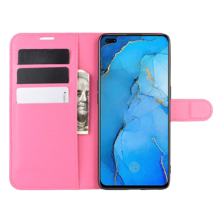 For OPPO Reno 3 Pro Litchi Texture Horizontal Flip PU Leather Protective Case with Holder & Card Slots & Wallet