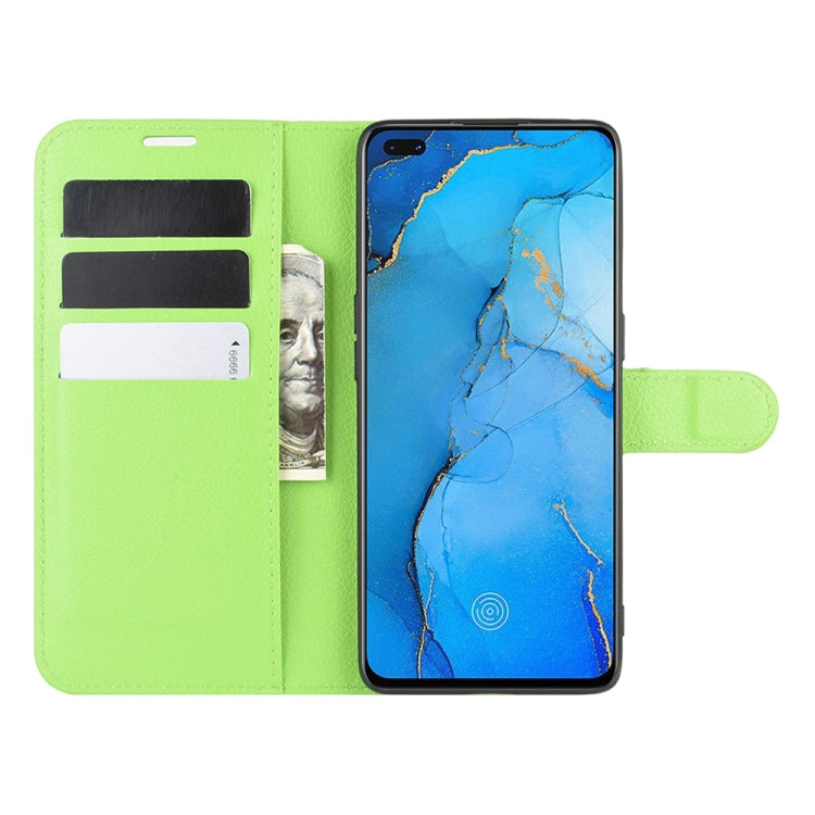 For OPPO Reno 3 Pro Litchi Texture Horizontal Flip PU Leather Protective Case with Holder & Card Slots & Wallet