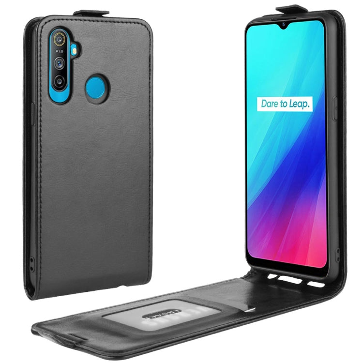 For OPPO Realme C3 (3 Cameras) / Realme 5 R64 Texture Single Vertical Flip PU Leather Protective Case with Card Slot & Photo Frame