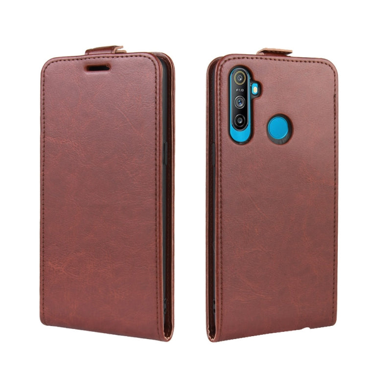 For OPPO Realme C3 (3 Cameras) / Realme 5 R64 Texture Single Vertical Flip PU Leather Protective Case with Card Slot & Photo Frame