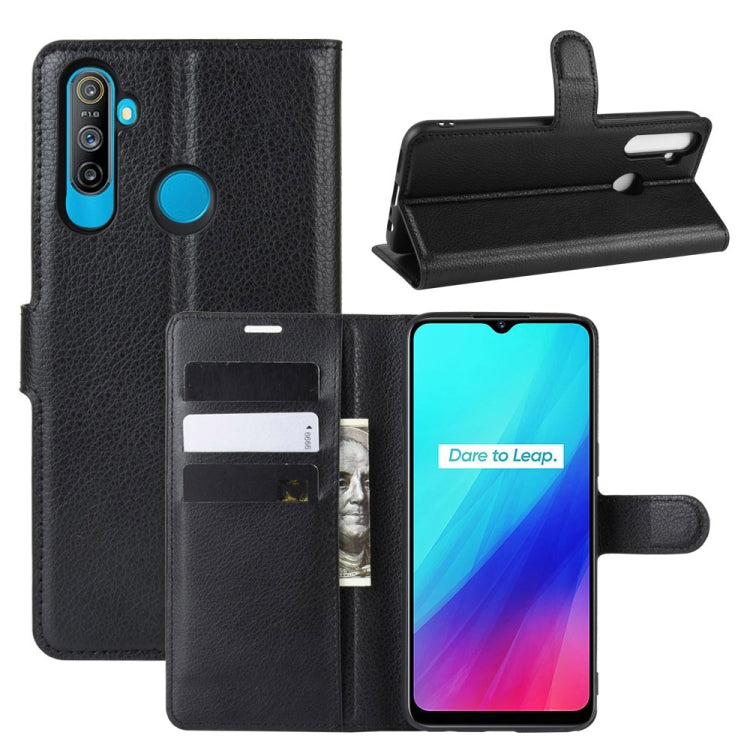For OPPO Realme C3 (3 Cameras) Litchi Texture Horizontal Flip Protective Case with Holder & Card Slots & Wallet