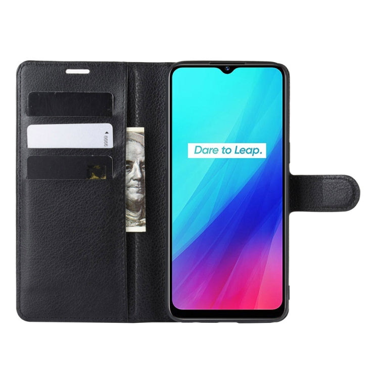 For OPPO Realme C3 (3 Cameras) Litchi Texture Horizontal Flip Protective Case with Holder & Card Slots & Wallet