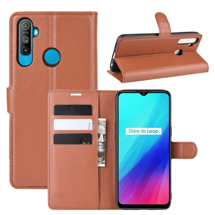 For OPPO Realme C3 (3 Cameras) Litchi Texture Horizontal Flip Protective Case with Holder & Card Slots & Wallet