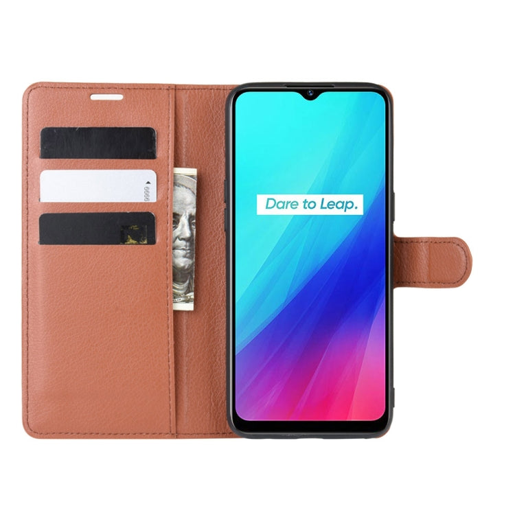 For OPPO Realme C3 (3 Cameras) Litchi Texture Horizontal Flip Protective Case with Holder & Card Slots & Wallet